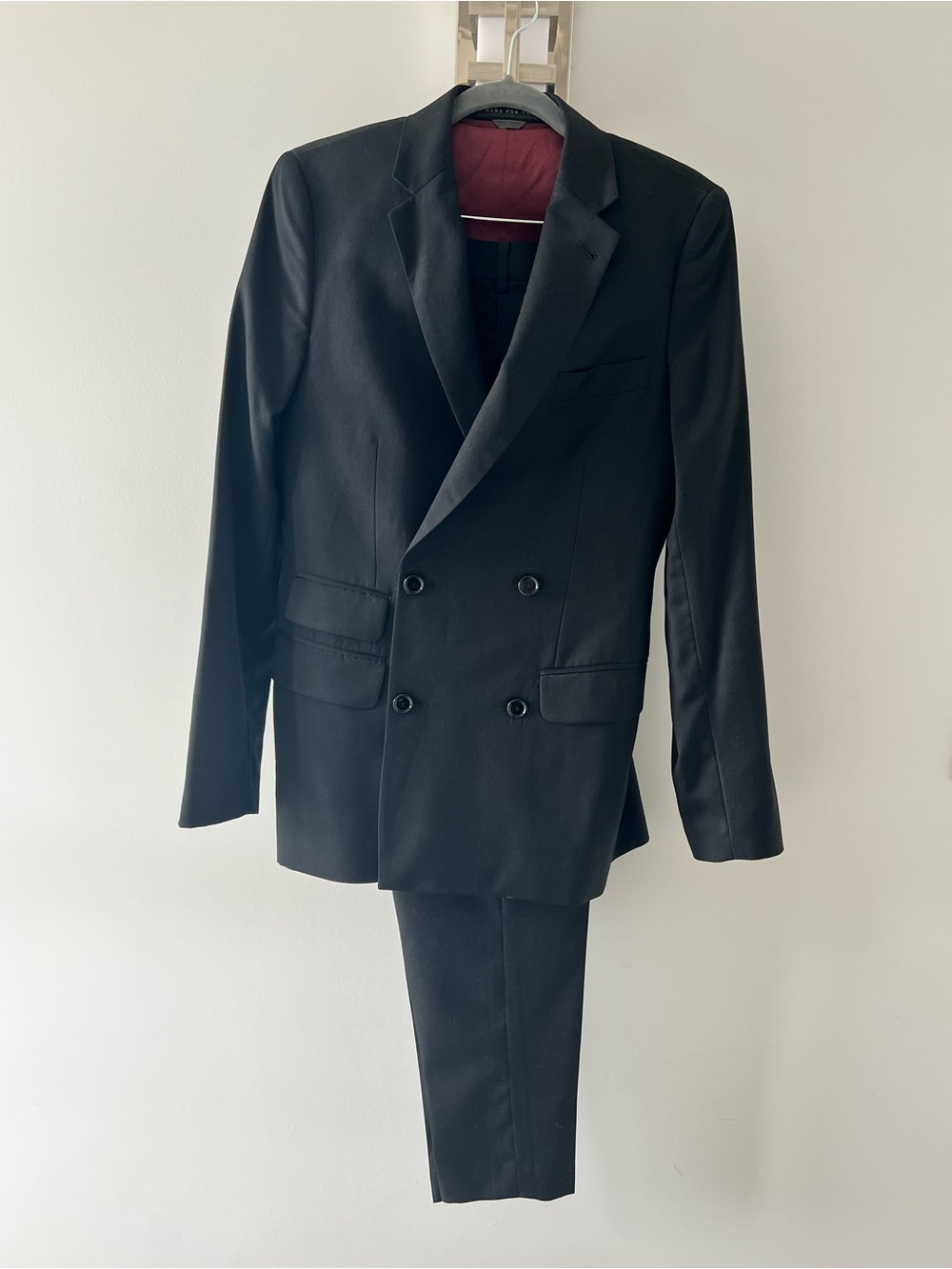 Indochino 3-piece Women’s Tailored Double-Breasted Black Suit w Vest Sz 6